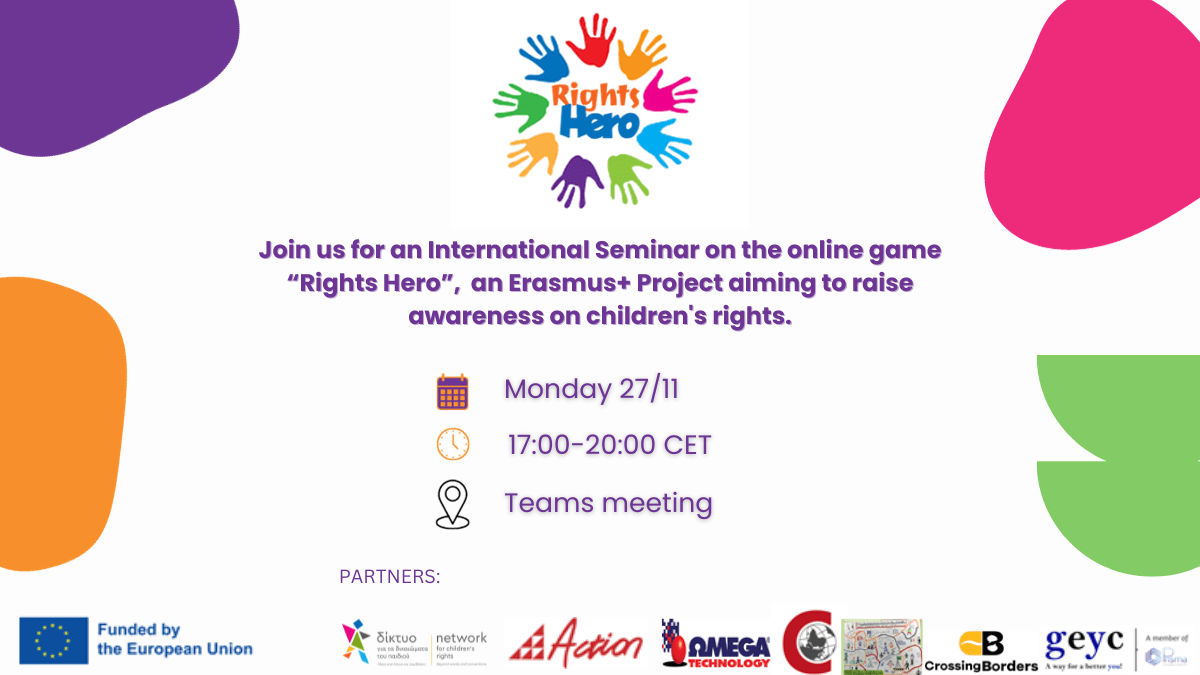 WEBINAR FOR TEACHERS ON THE USE OF THE ELECTRONIC GAME “Rights hero” AS AN EDUCATIONAL TOOL